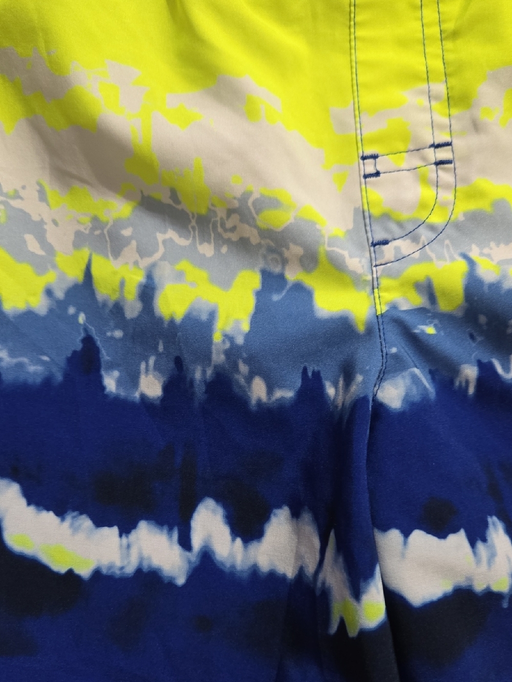 wonder nation Neon Yellow, Blue & White Tie-Dye Swim Shorts - Picture 6 of 7